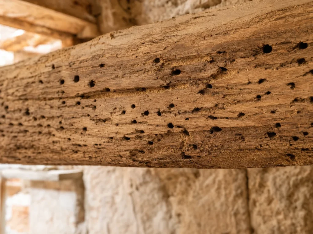 Vigas de madera dañadas — guía de Construcciones Armalutx, Mallorca